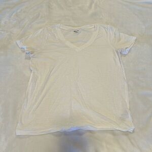 White Madewell V neck whisper tee S